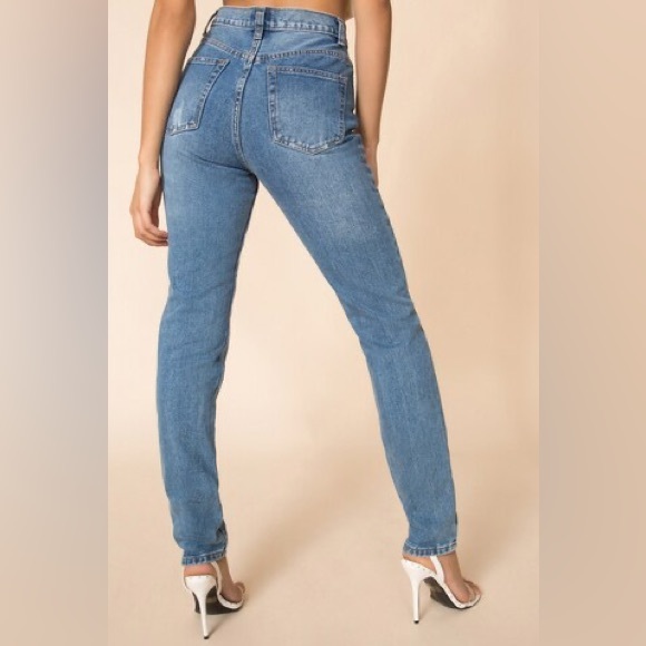 super down Ashley High Rise Jeans in Mid Blue Wash Size Medium - Picture 10 of 10